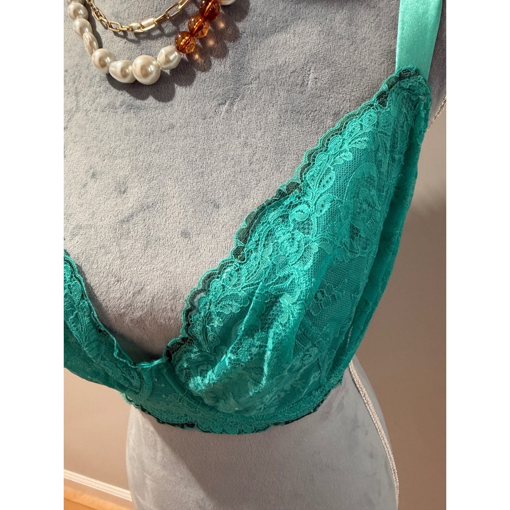 Cosabella Courtney Addy Green Sheer Lace Demi Underwire Bra 36G - Picture 8 of 13